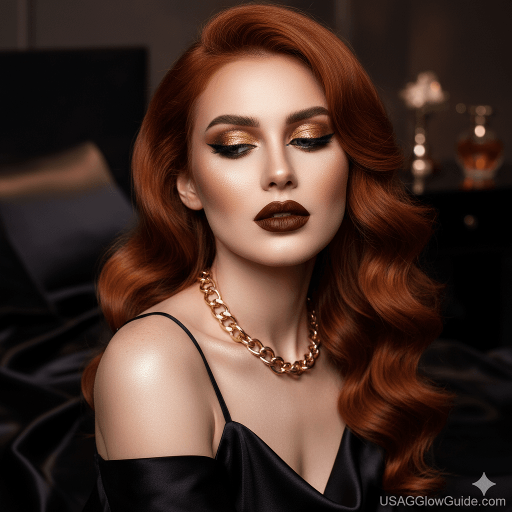 Shimmering evening clutch next to a vibrant eyeshadow palette for intentional imperfection.