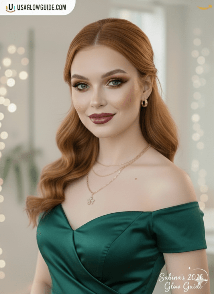 Modern Bombshell makeup look for radiant skin