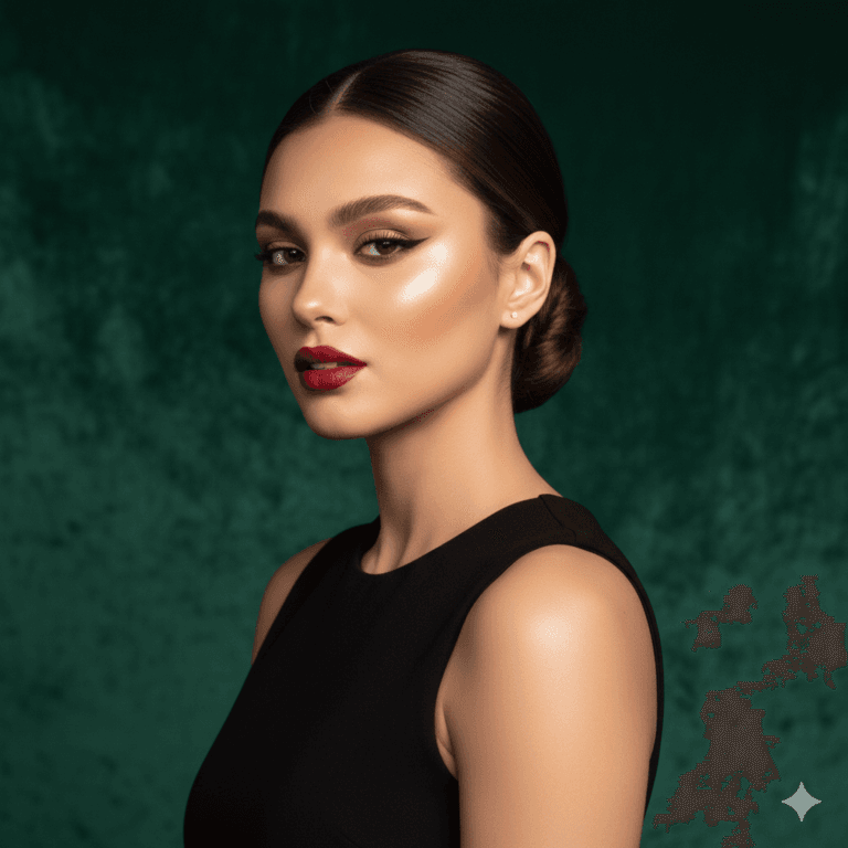 A young woman with a glowing makeup look holding viral beauty products like cream bronzer and hydrating serum for the 2026 "Intentional Glow" trend in the U.S.