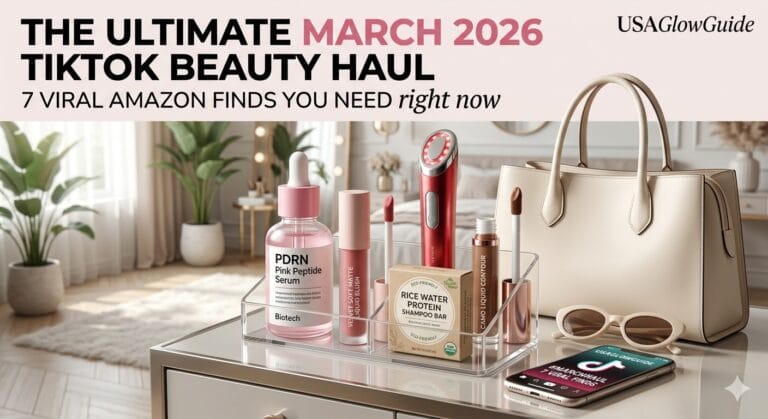 viral 2026 TikTok beauty products including pink peptide serum...